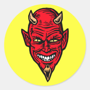 devil classic round sticker