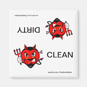 Devil Clean Dirty Dishwasher Magnet