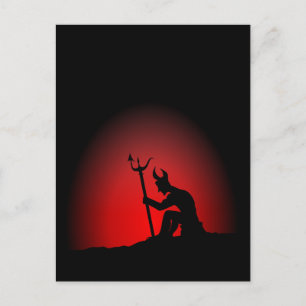 Devil Contemplating Postcard