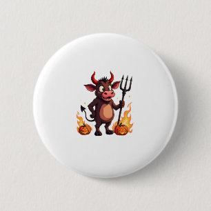 Devil Cow Mischief 6 Cm Round Badge