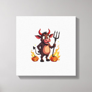 Devil Cow Mischief Canvas Print