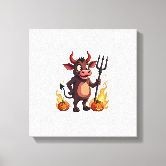 Devil Cow Mischief Canvas Print (Front)