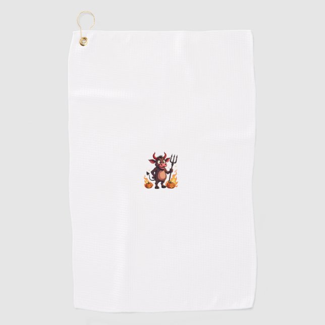 Devil Cow Mischief Golf Towel (Front)