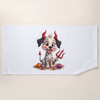 Devil Dalmatian Mischief Beach Towel