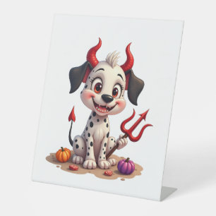 Devil Dalmatian Mischief Pedestal Sign