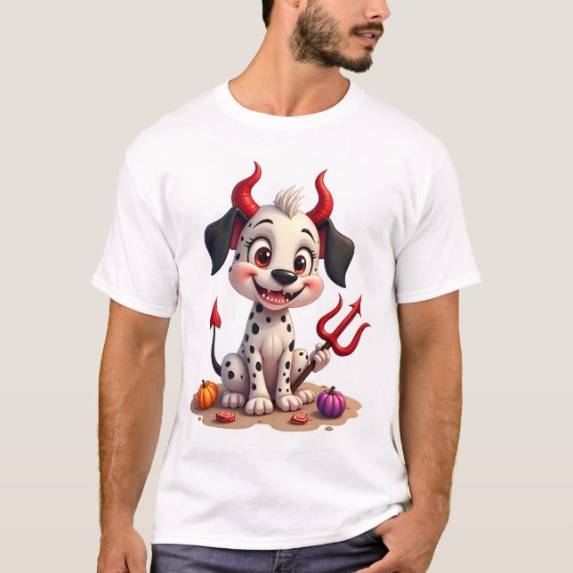 Devil Dalmatian Mischief T-Shirt (Front)