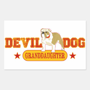 Devil Dog Family Rectangular Sticker