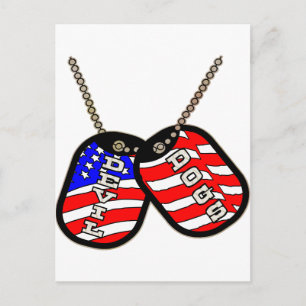 Devil Dogs American Flag Dog Tags Postcard