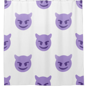 devil emoji bathroom shower curtain