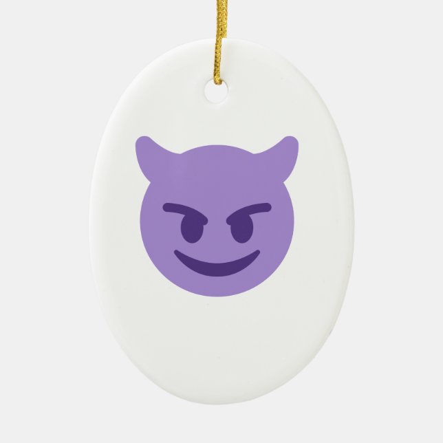devil emoji ceramic tree decoration (Front)