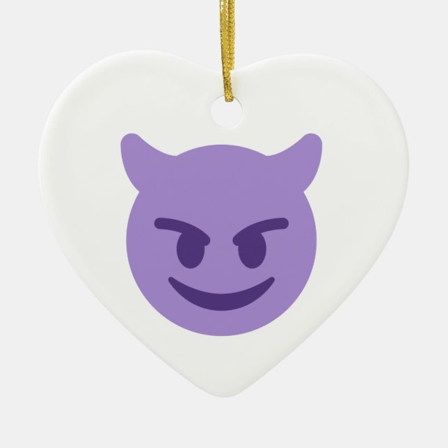 devil emoji ceramic tree decoration (Front)