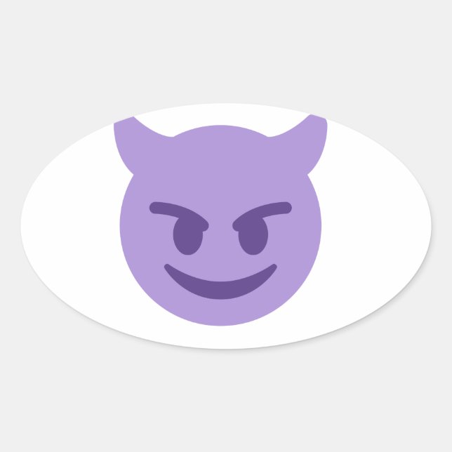 devil emoji oval sticker (Front)