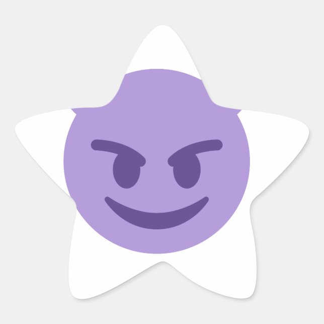 devil emoji star sticker (Front)