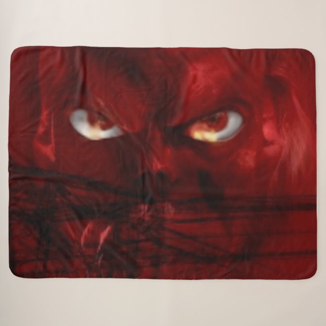 DEVIL EYES SHERPA BLANKET (Front (Horizontal))