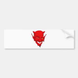 Devil face bumper sticker