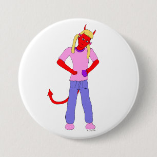 devil girl    7.5 cm round badge