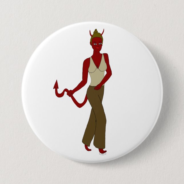 devil girl     7.5 cm round badge (Front)