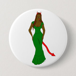 devil girl 7.5 cm round badge