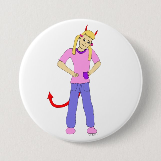 devil girl     7.5 cm round badge (Front)