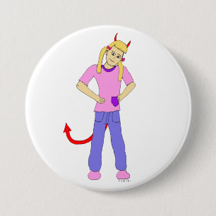 devil girl     7.5 cm round badge