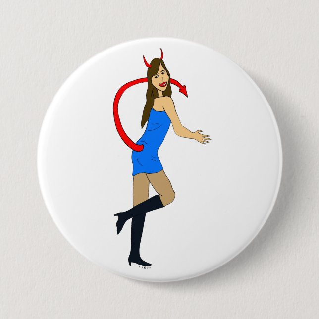 devil girl     7.5 cm round badge (Front)