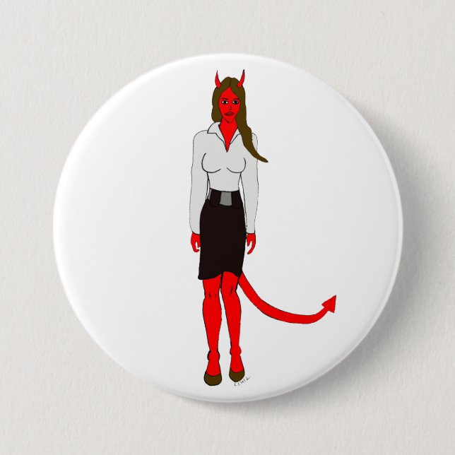 devil girl    7.5 cm round badge (Front)