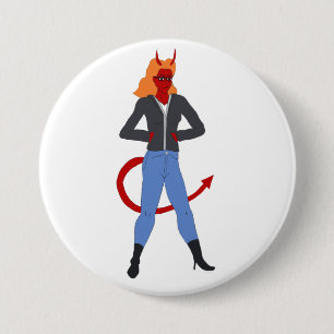 devil girl   7.5 cm round badge