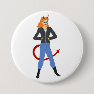 devil girl   7.5 cm round badge