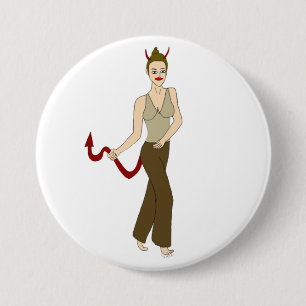 devil girl    7.5 cm round badge