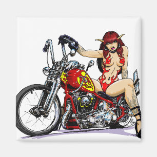 Devil Girl Biker Magnet