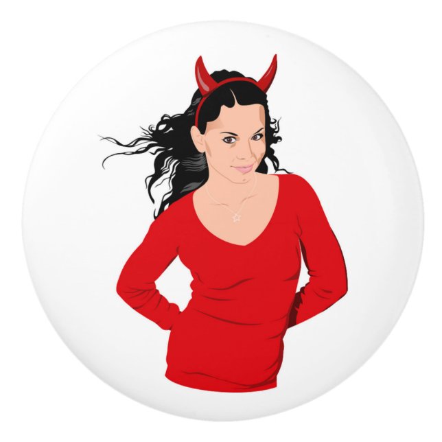 DEVIL GIRL CERAMIC KNOB (Front)