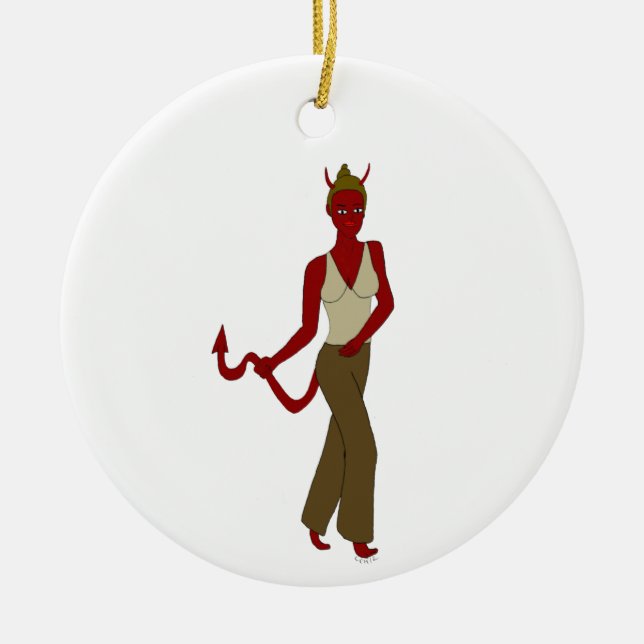devil girl     ceramic tree decoration (Front)
