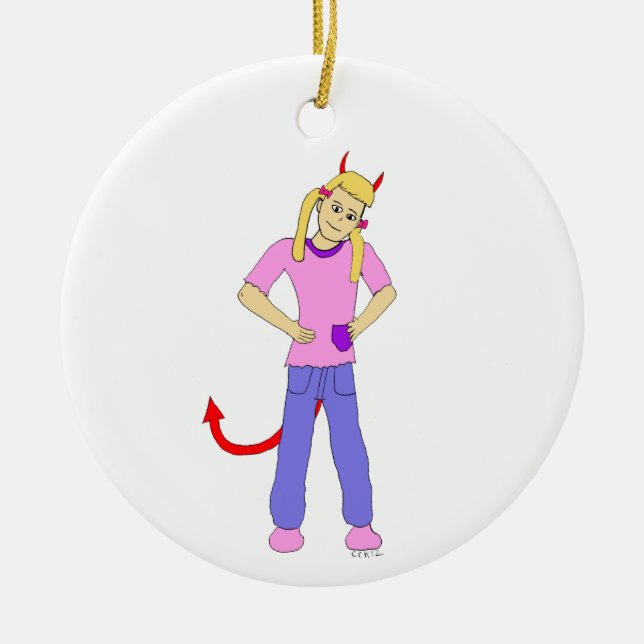 devil girl     ceramic tree decoration (Front)