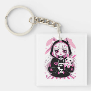 Devil Girl Halloween T-Shirt – Spooky Cute Costume Key Ring