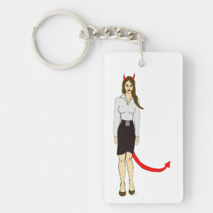 devil girl key ring
