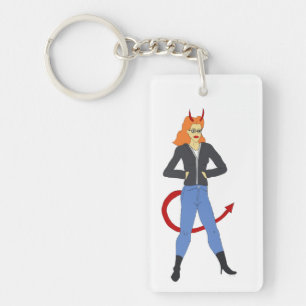 devil girl key ring