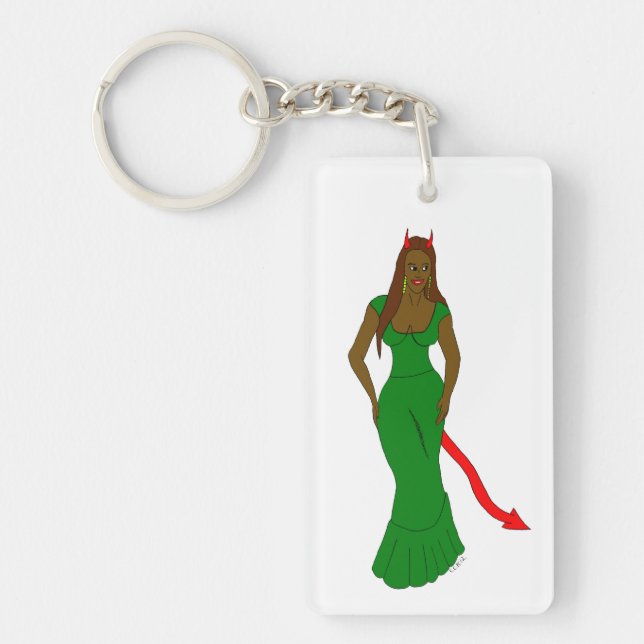 devil girl  key ring (Front)