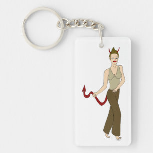devil girl key ring
