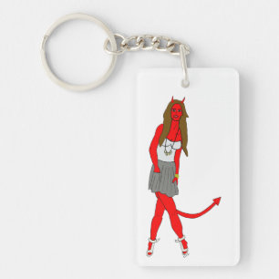 devil girl key ring