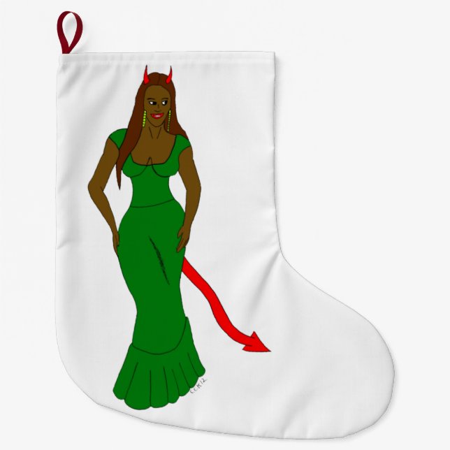 devil girl    large christmas stocking (Front)