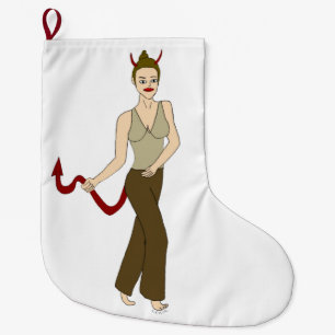 devil girl    large christmas stocking