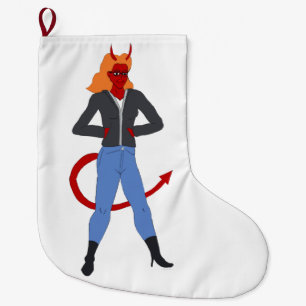 devil girl large christmas stocking