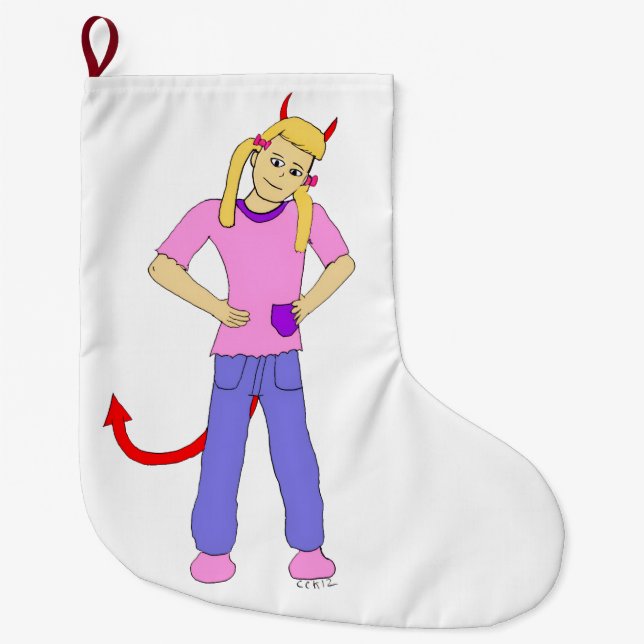 devil girl large christmas stocking (Front)
