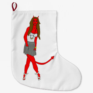 devil girl large christmas stocking