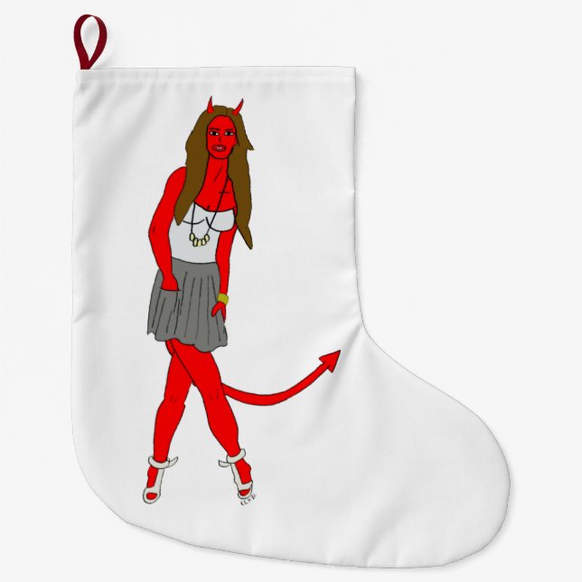 devil girl  large christmas stocking (Front)