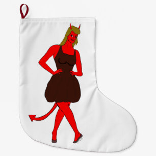 devil girl large christmas stocking