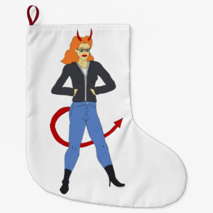 devil girl large christmas stocking