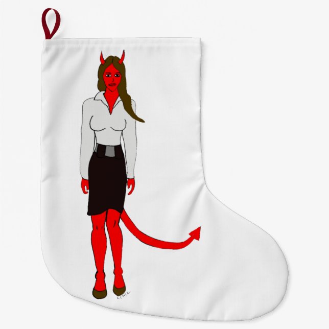 devil girl    large christmas stocking (Front)