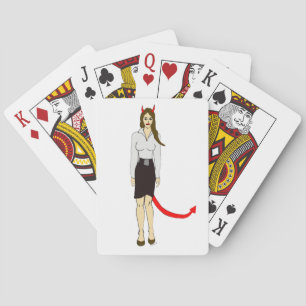 devil girl playing cards