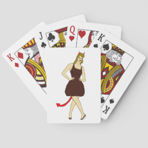 devil girl playing cards
